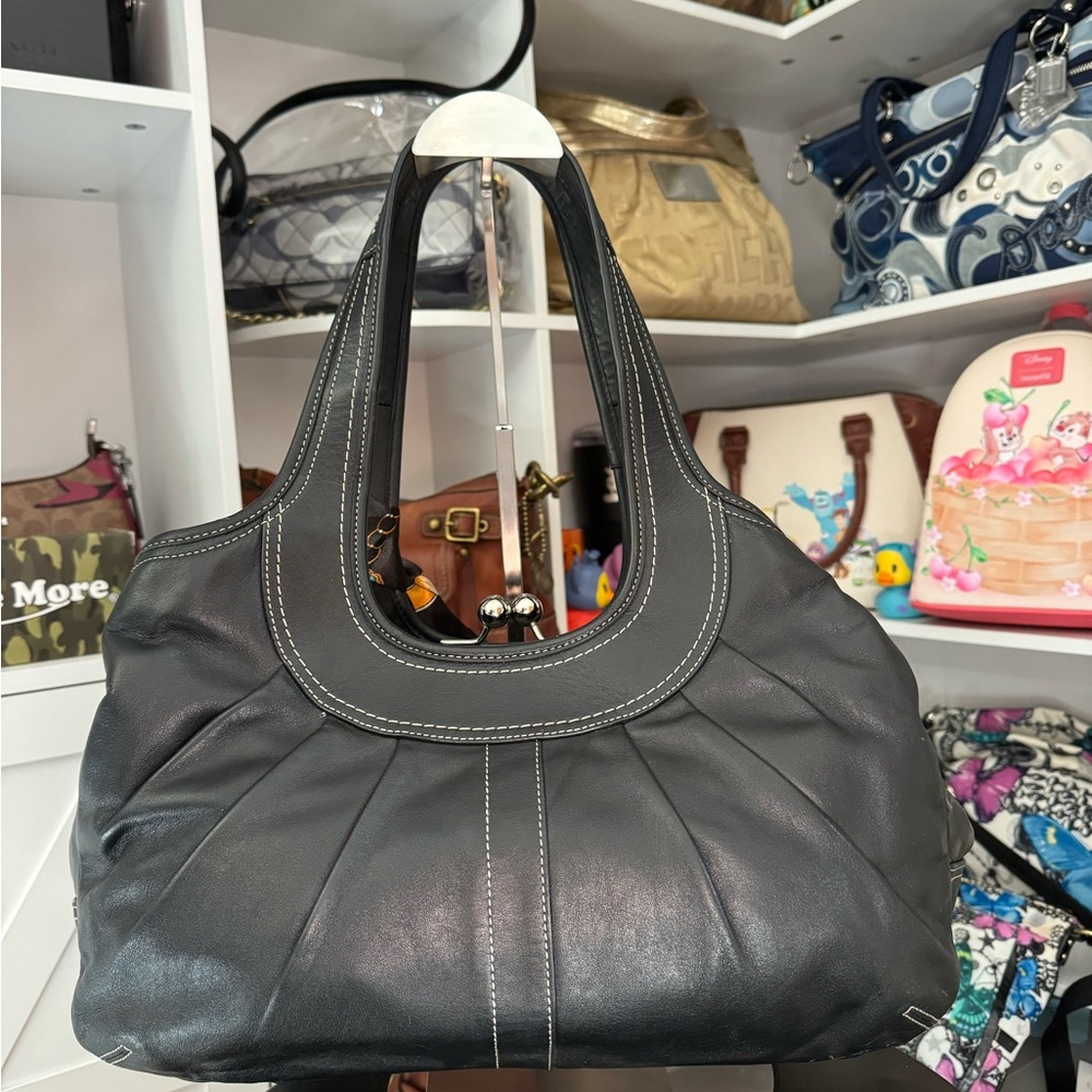 Coach 2010 Ergo Black Kisslock Satchel - Picture 3 of 15